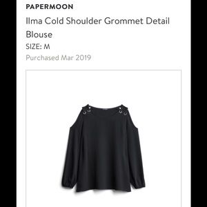 Stitch Fix Papermoon Cold Shoulder Grommet Top
